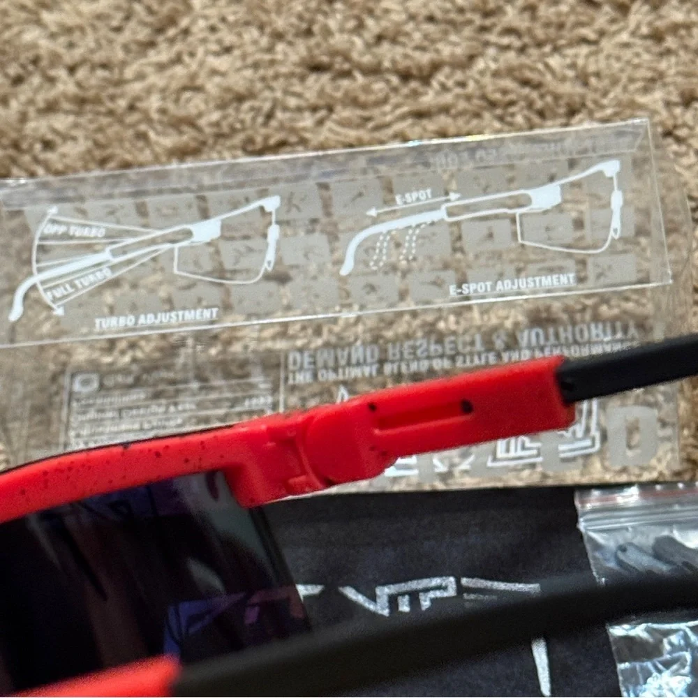 NWT Pit Viper Polarized Sunglasses Red Frame Rainbow Lens – New with Case - Picture 7 of 9